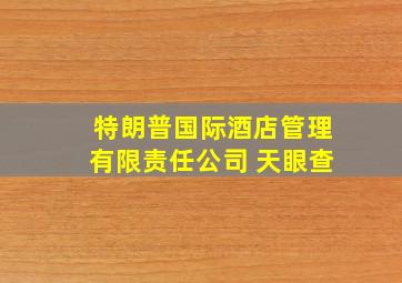 特朗普国际酒店管理有限责任公司 天眼查